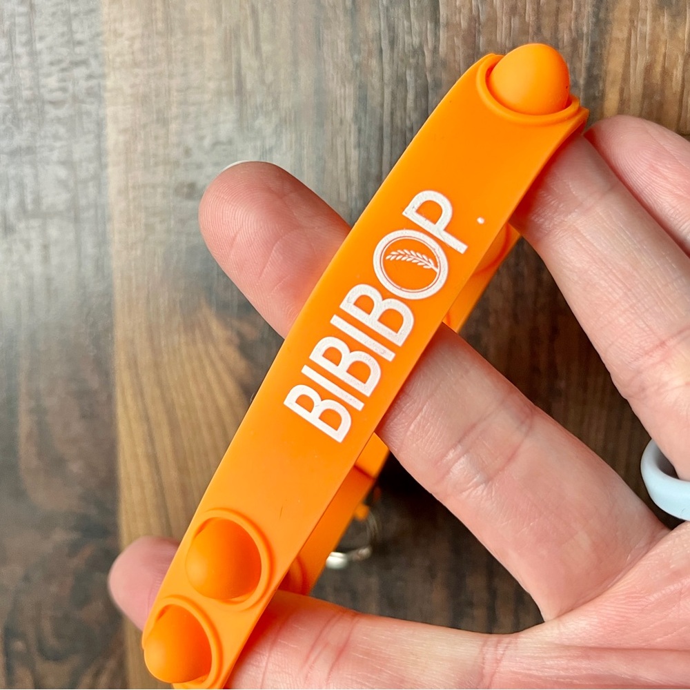 Bibibop Orange Keychain Bracelet with Poppers